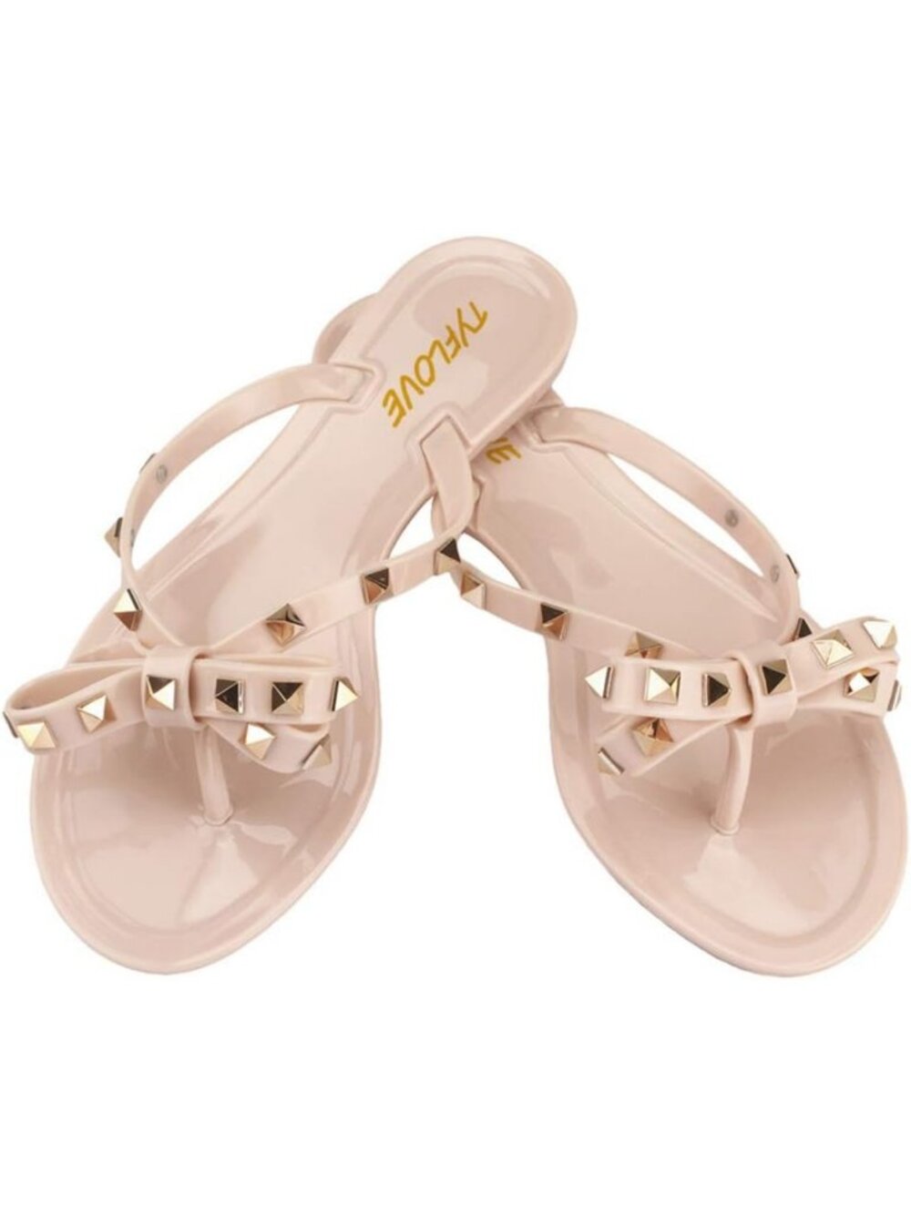 Stylish Studded Jelly Thong Sandals with Bow | Summer Flip Flops for Beach
